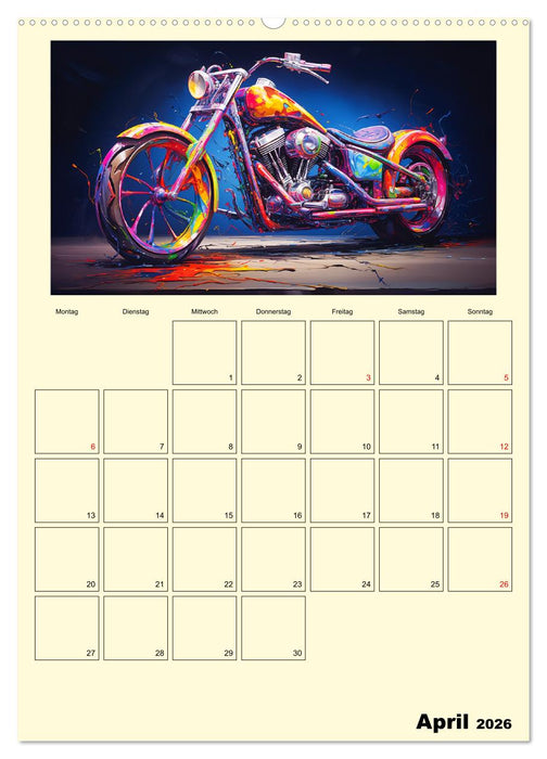 Custom Motorcycle Paintings (CALVENDO Wandkalender 2026)