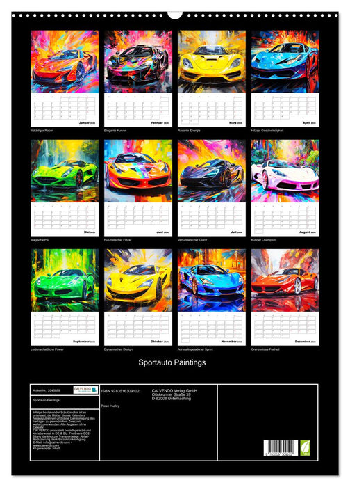Sportauto Paintings (CALVENDO Wandkalender 2026)