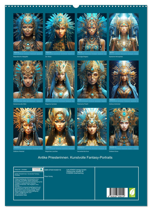 Antike Priesterinnen. Kunstvolle Fantasy-Portraits (CALVENDO Premium Wandkalender 2026)