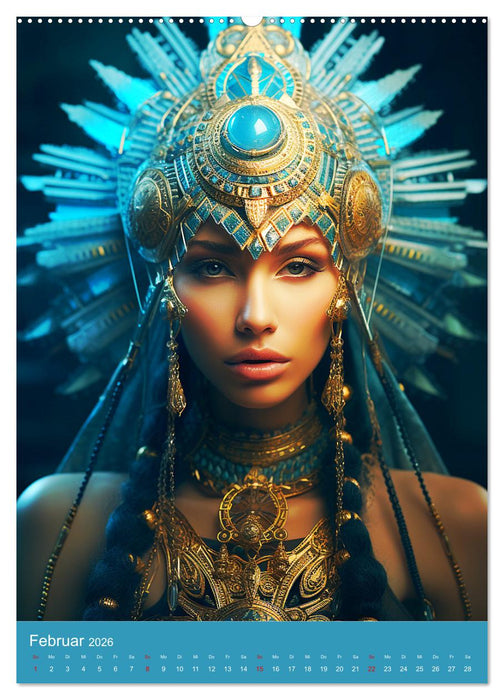 Antike Priesterinnen. Kunstvolle Fantasy-Portraits (CALVENDO Premium Wandkalender 2026)