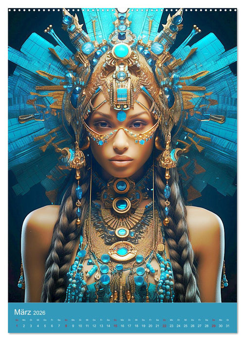 Antike Priesterinnen. Kunstvolle Fantasy-Portraits (CALVENDO Premium Wandkalender 2026)