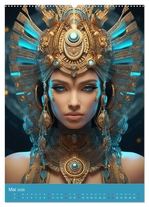 Antike Priesterinnen. Kunstvolle Fantasy-Portraits (CALVENDO Premium Wandkalender 2026)