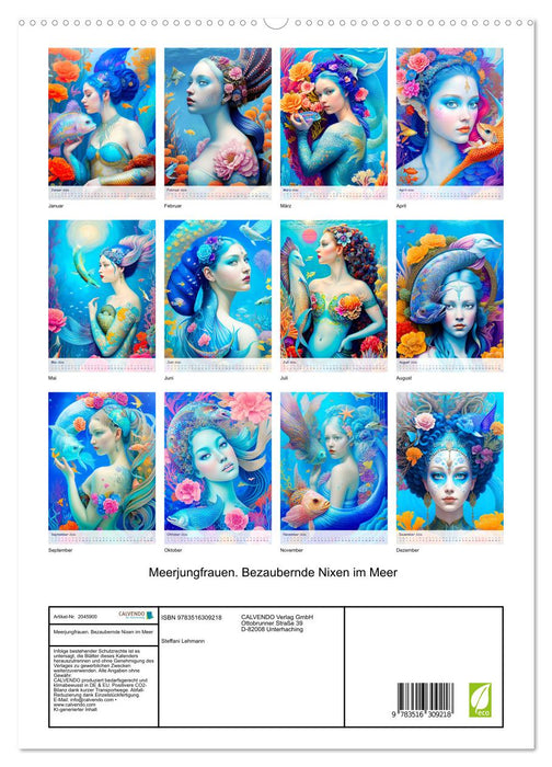 Meerjungfrauen. Bezaubernde Nixen im Meer (CALVENDO Premium Wandkalender 2026)