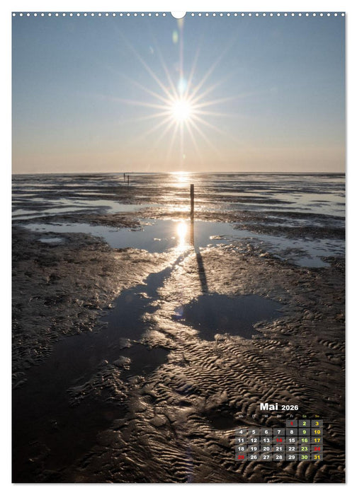 Westerhever - Wattwanderung in den Sonnenuntergang (CALVENDO Wandkalender 2026)