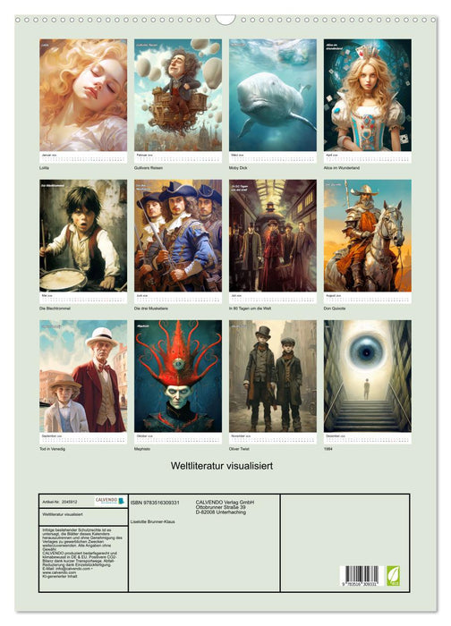 Weltliteratur visualisiert (CALVENDO Wandkalender 2026)