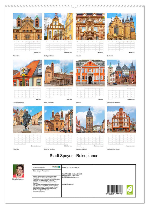 Stadt Speyer - Reiseplaner (CALVENDO Premium Wandkalender 2026)
