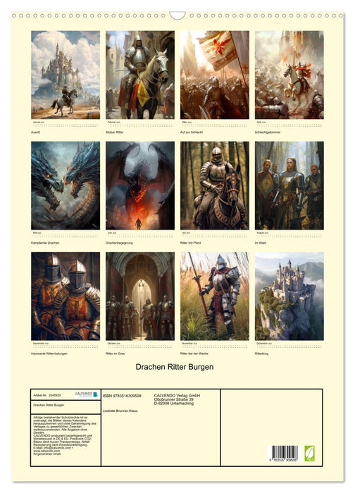 Drachen Ritter Burgen (CALVENDO Wandkalender 2026)
