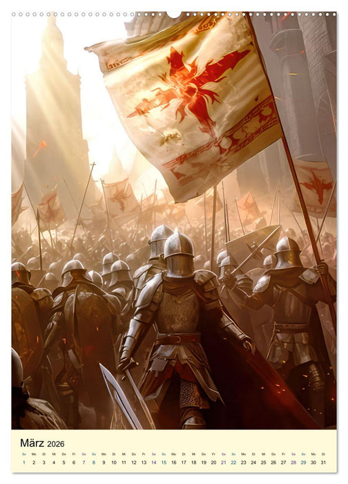 Drachen Ritter Burgen (CALVENDO Wandkalender 2026)