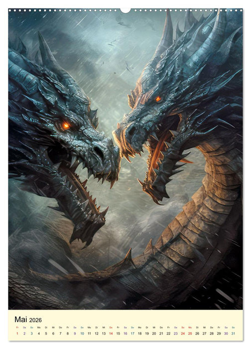 Drachen Ritter Burgen (CALVENDO Wandkalender 2026)