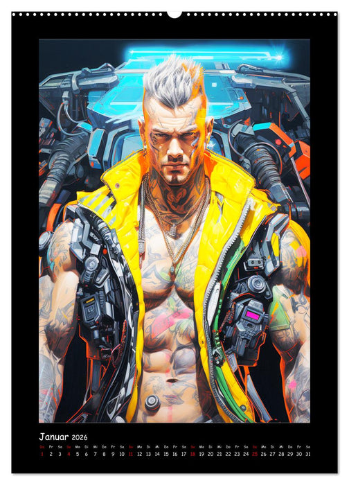 Cyberpunk Heroes. Futuristische Fusion von Technik und Kunst (CALVENDO Premium Wandkalender 2026)