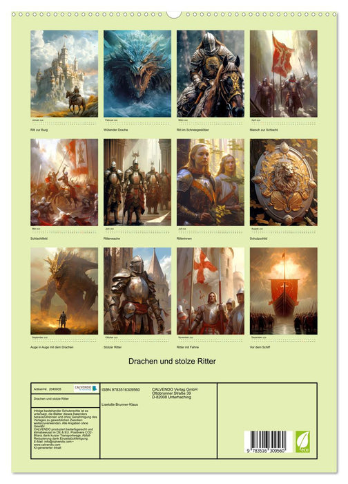 Drachen und stolze Ritter (CALVENDO Premium Wandkalender 2026)