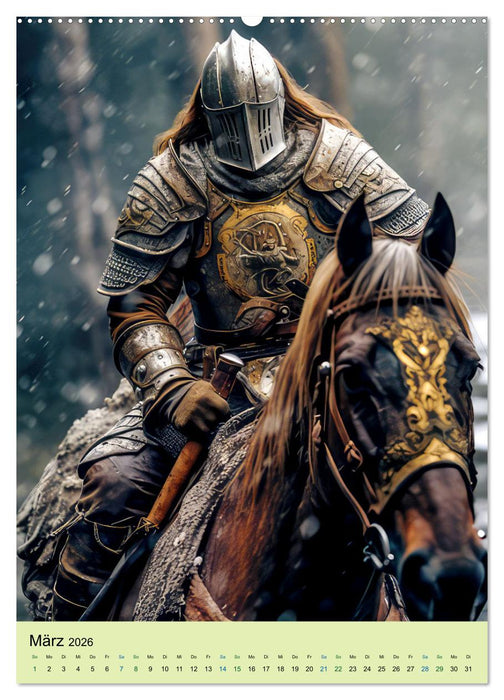 Drachen und stolze Ritter (CALVENDO Premium Wandkalender 2026)