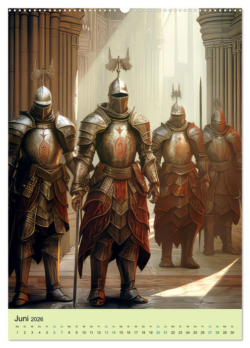 Drachen und stolze Ritter (CALVENDO Premium Wandkalender 2026)