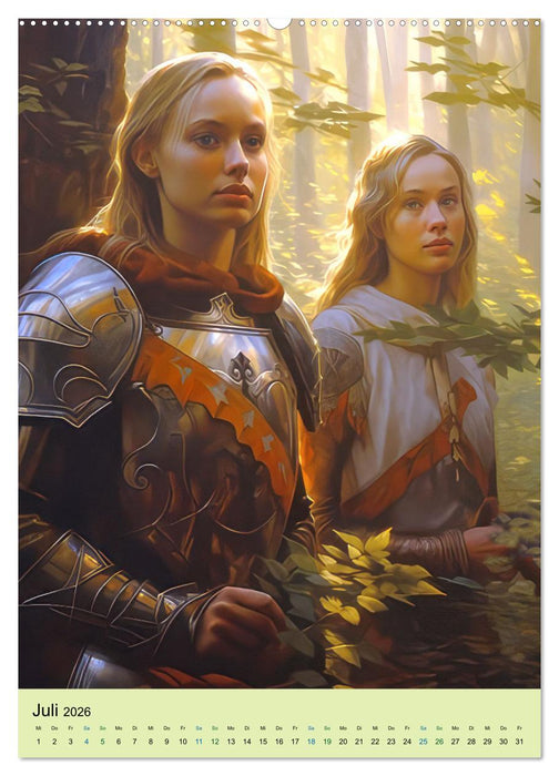 Drachen und stolze Ritter (CALVENDO Premium Wandkalender 2026)
