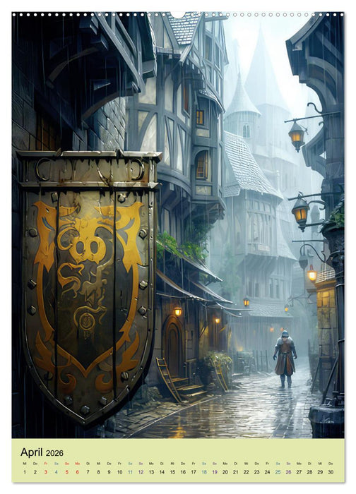 Drachenkampf und Ritterehre (CALVENDO Premium Wandkalender 2026)