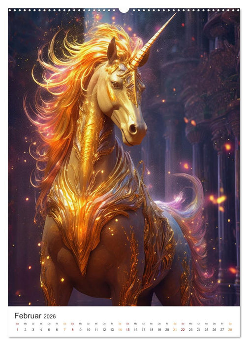 Majestätische Einhörner (CALVENDO Premium Wandkalender 2026)