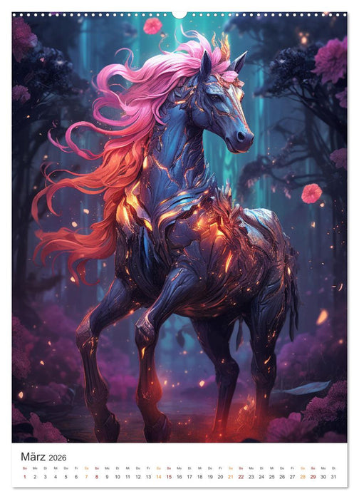 Majestätische Einhörner (CALVENDO Premium Wandkalender 2026)