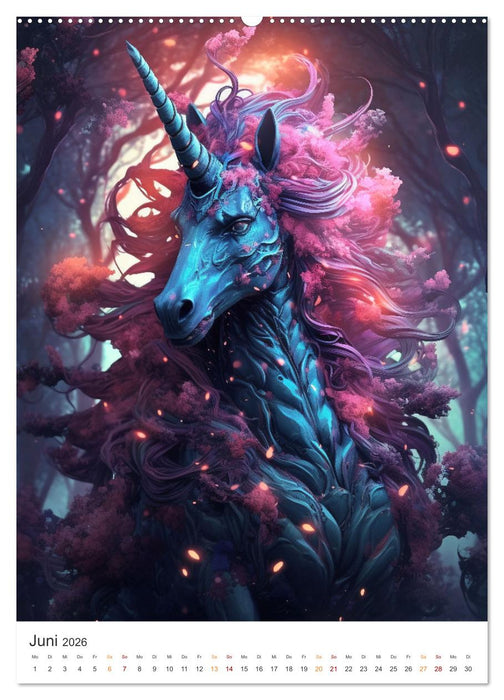 Majestätische Einhörner (CALVENDO Premium Wandkalender 2026)