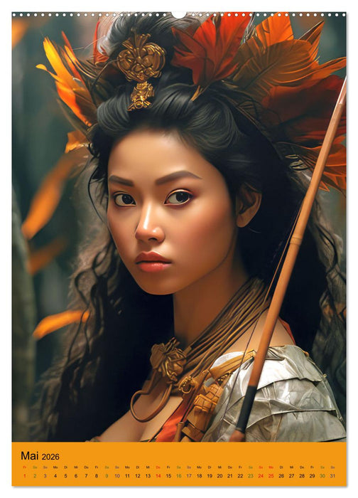 Pfeil und Bogen Amazonen Fantasien (CALVENDO Wandkalender 2026)