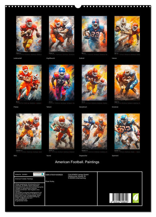 American Football. Paintings (CALVENDO Premium Wandkalender 2026)