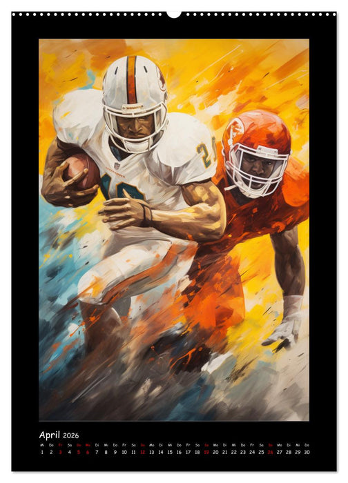 American Football. Paintings (CALVENDO Premium Wandkalender 2026)