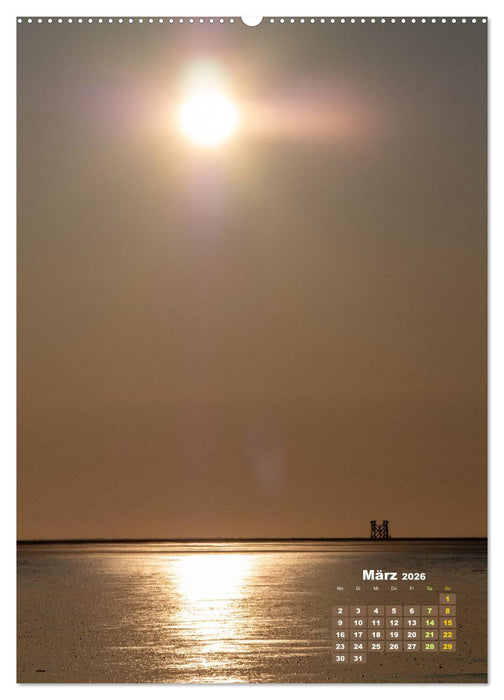 Westerhever - Wattwanderung in den Sonnenuntergang (CALVENDO Premium Wandkalender 2026)