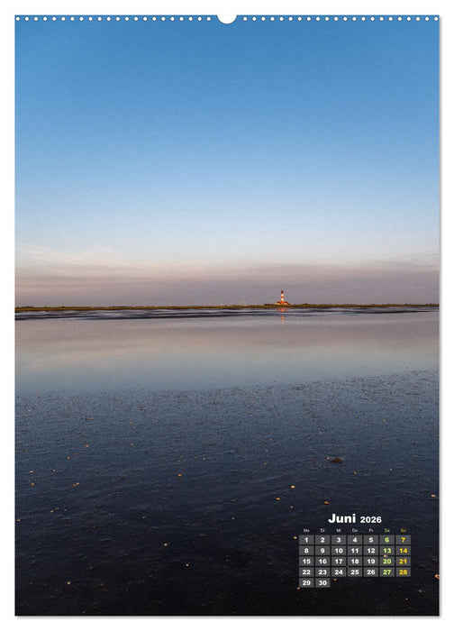 Westerhever - Wattwanderung in den Sonnenuntergang (CALVENDO Premium Wandkalender 2026)