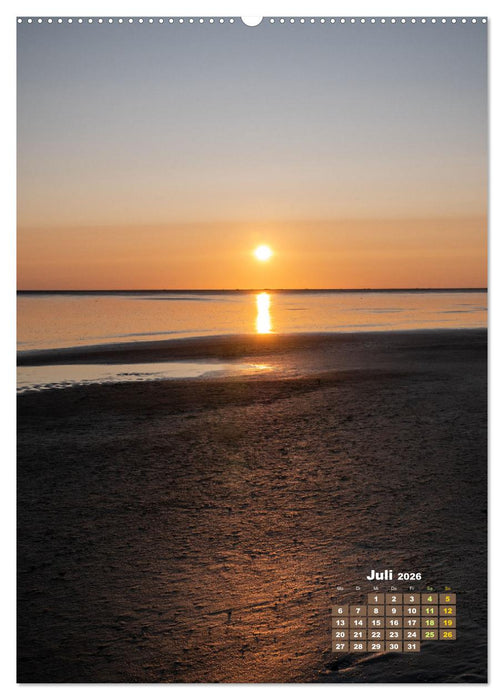 Westerhever - Wattwanderung in den Sonnenuntergang (CALVENDO Premium Wandkalender 2026)
