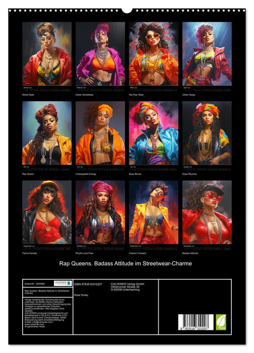 Rap Queens. Badass Attitude im Streetwear-Charme (CALVENDO Premium Wandkalender 2026)