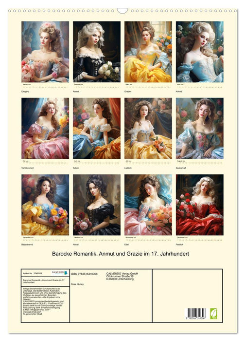 Barocke Romantik. Anmut und Grazie im 17. Jahrhundert (CALVENDO Wandkalender 2026)