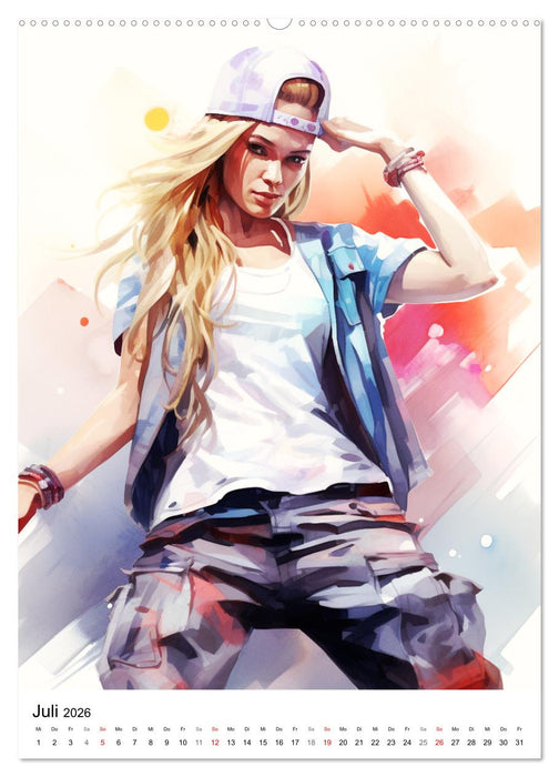 Hip Hop Girls. Rhythmic Expressions (CALVENDO Premium Wandkalender 2026)