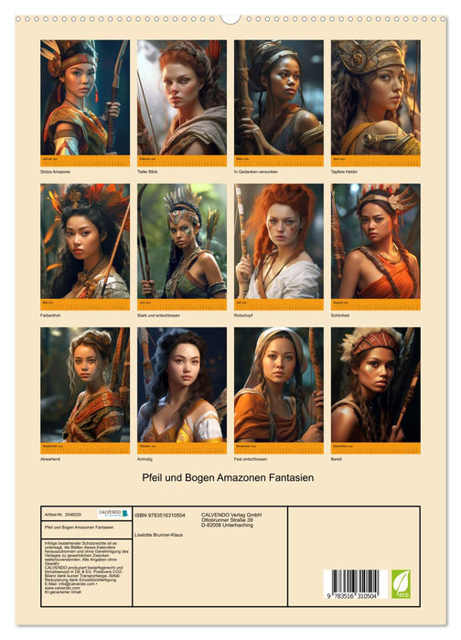 Pfeil und Bogen Amazonen Fantasien (CALVENDO Premium Wandkalender 2026)