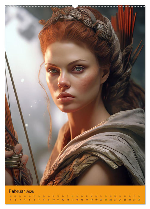 Pfeil und Bogen Amazonen Fantasien (CALVENDO Premium Wandkalender 2026)