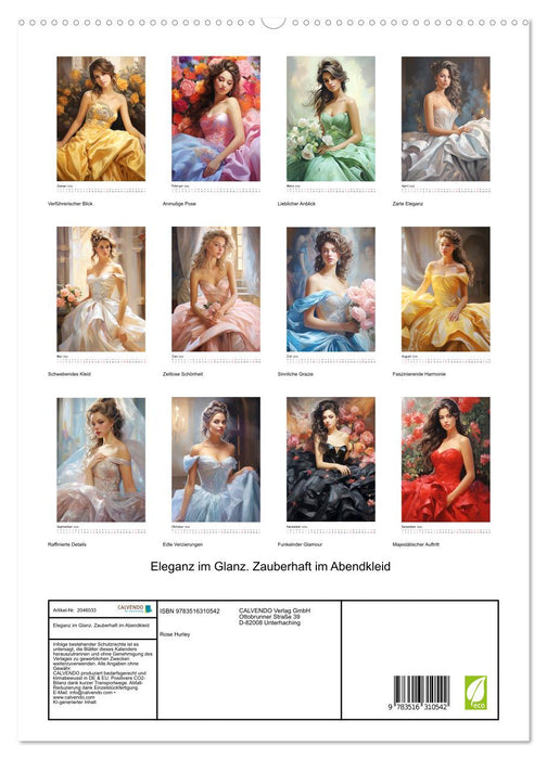 Eleganz im Glanz. Zauberhaft im Abendkleid (CALVENDO Premium Wandkalender 2026)