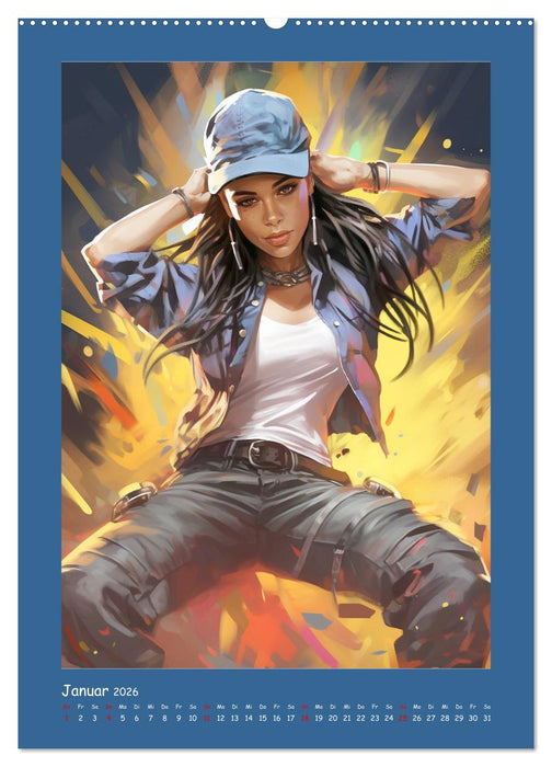Urban Dancer. Streetstyle-Szene-Illustrationen (CALVENDO Premium Wandkalender 2026)