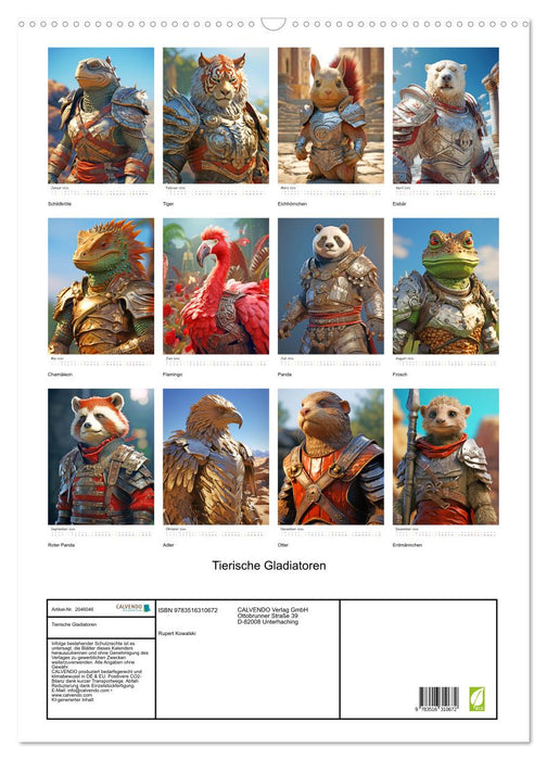 Tierische Gladiatoren (CALVENDO Wandkalender 2026)