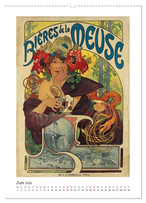 Alfons Mucha - Eine Hommage in zwölf Monaten (CALVENDO Wandkalender 2026)