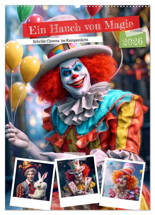 Ein Hauch von Magie - Schrille Clowns im Rampenlicht (CALVENDO Wandkalender 2026)