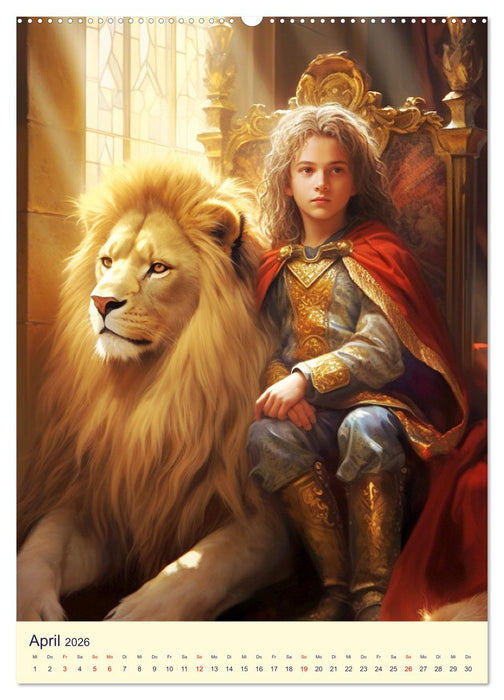 Kinder-Fantasy. Edle Burgfräulein und Ritter im Mittelalter (CALVENDO Wandkalender 2026)