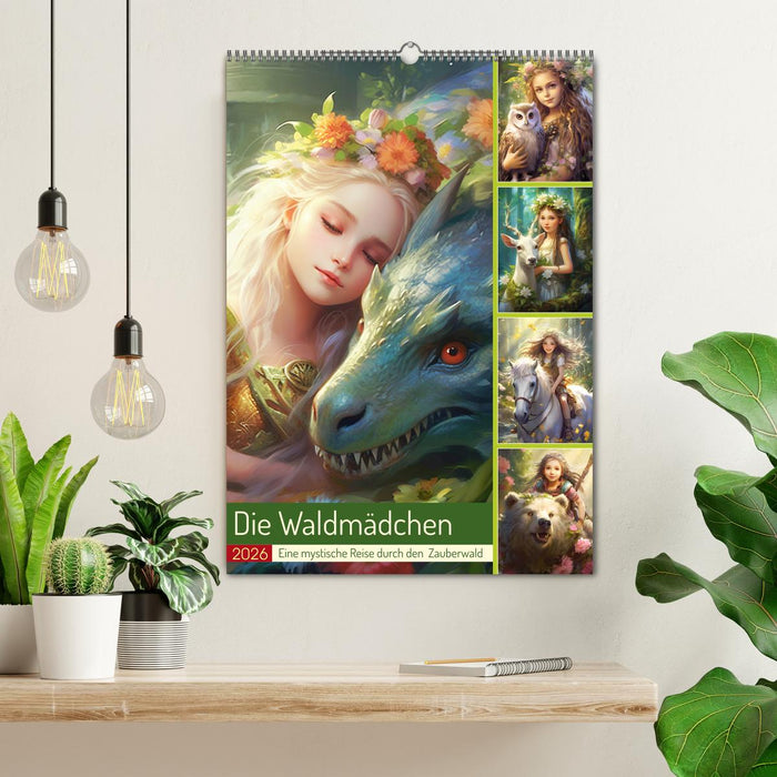 Die Waldmädchen. Eine mystische Reise durch den Zauberwald (CALVENDO Wandkalender 2026)