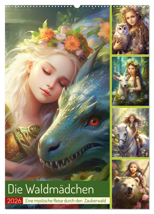 Die Waldmädchen. Eine mystische Reise durch den Zauberwald (CALVENDO Wandkalender 2026)