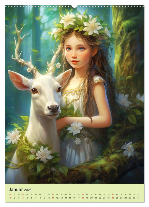 Die Waldmädchen. Eine mystische Reise durch den Zauberwald (CALVENDO Wandkalender 2026)