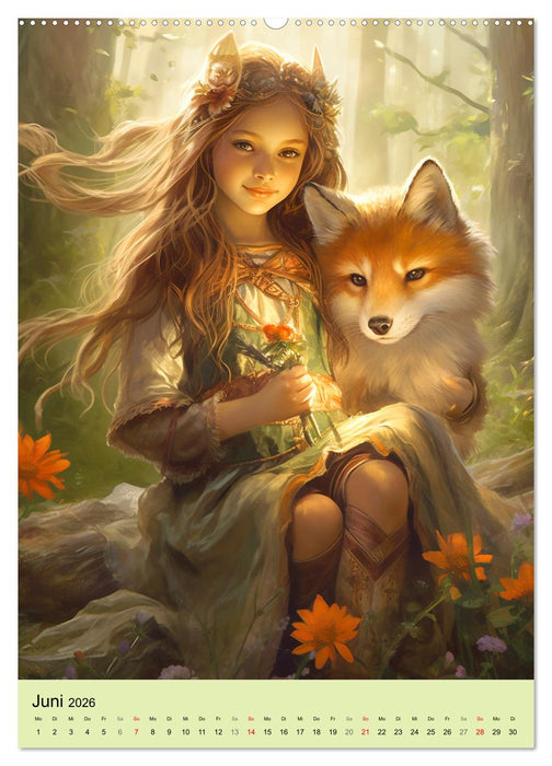 Die Waldmädchen. Eine mystische Reise durch den Zauberwald (CALVENDO Wandkalender 2026)