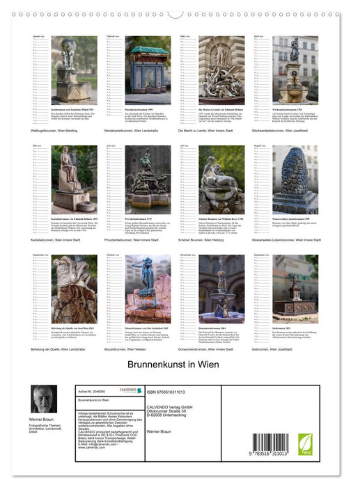 Brunnenkunst in Wien (CALVENDO Premium Wandkalender 2026)