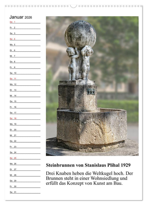 Brunnenkunst in Wien (CALVENDO Premium Wandkalender 2026)