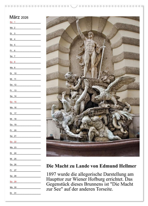 Brunnenkunst in Wien (CALVENDO Premium Wandkalender 2026)
