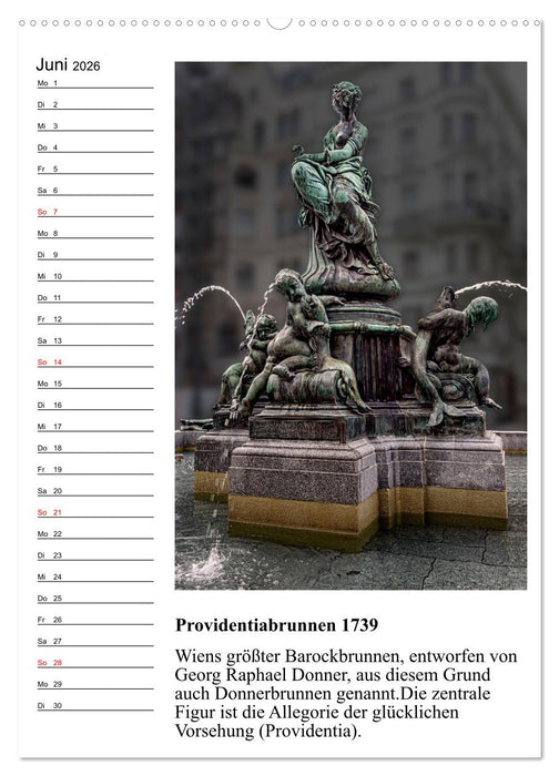 Brunnenkunst in Wien (CALVENDO Premium Wandkalender 2026)