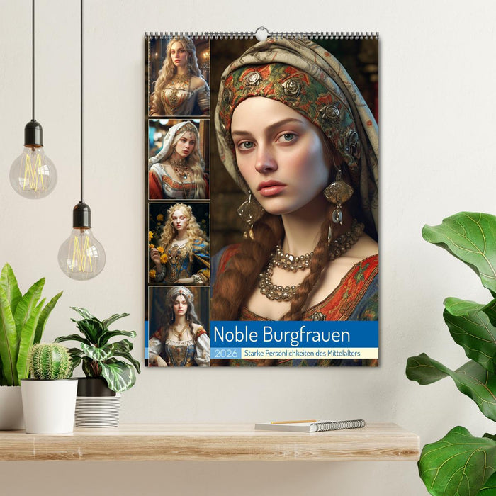 Noble Burgfrauen. Starke Persönlichkeiten des Mittelalters (CALVENDO Wandkalender 2026)