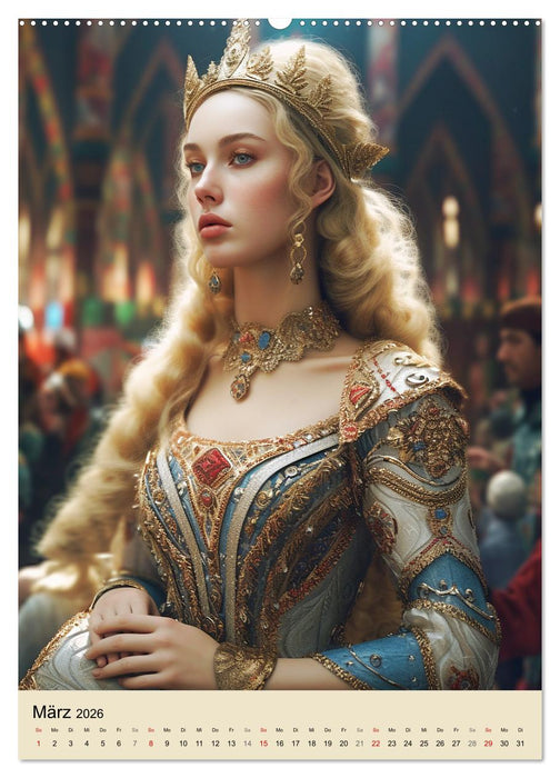 Noble Burgfrauen. Starke Persönlichkeiten des Mittelalters (CALVENDO Wandkalender 2026)