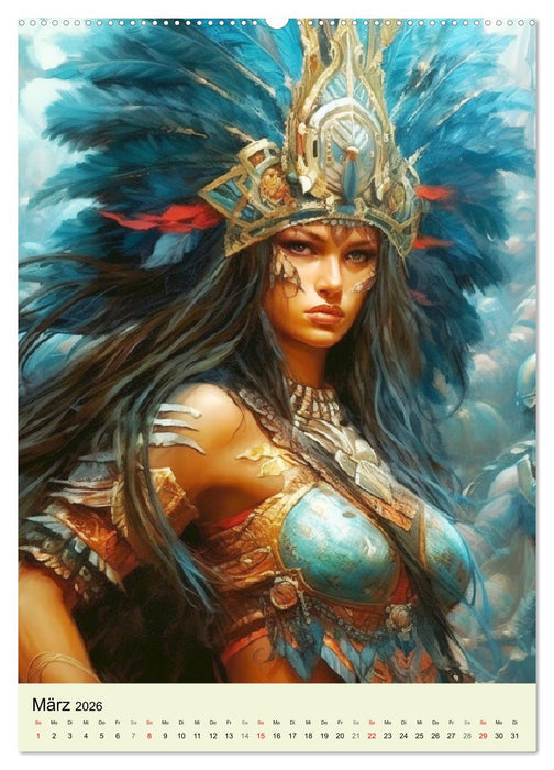 Antike Amazonen. Furchtlose Fantasy-Kriegerinnen (CALVENDO Wandkalender 2026)
